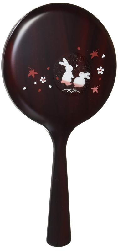 中谷兄弟商会 山中漆器 雅手鏡 木目 福うさぎ33-0715