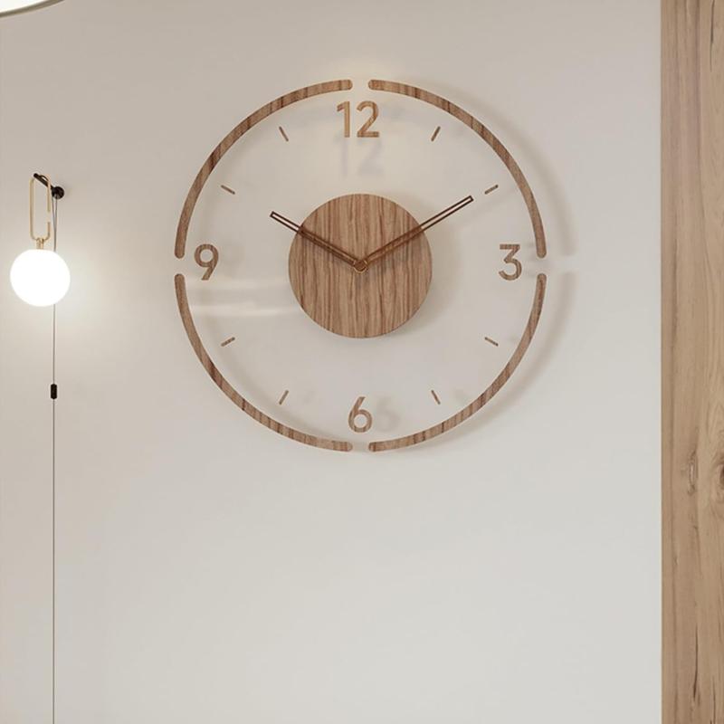 home merc 時計 掛け時計 北欧 壁掛け時計 木製 直径30cm -35cm 薄型のデザイン おしゃれ 北欧 CLOCK 静音 3D立体数字 連続秒針 居間 寝室 書斎 室内装飾 お祭り 贈り物 (非電波・電池は含まれていな