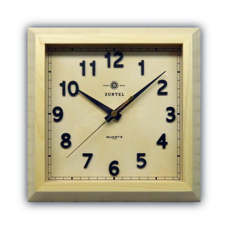 さんてる 日本製 スクウェア 掛け時計 ナチュラル QL696-NA