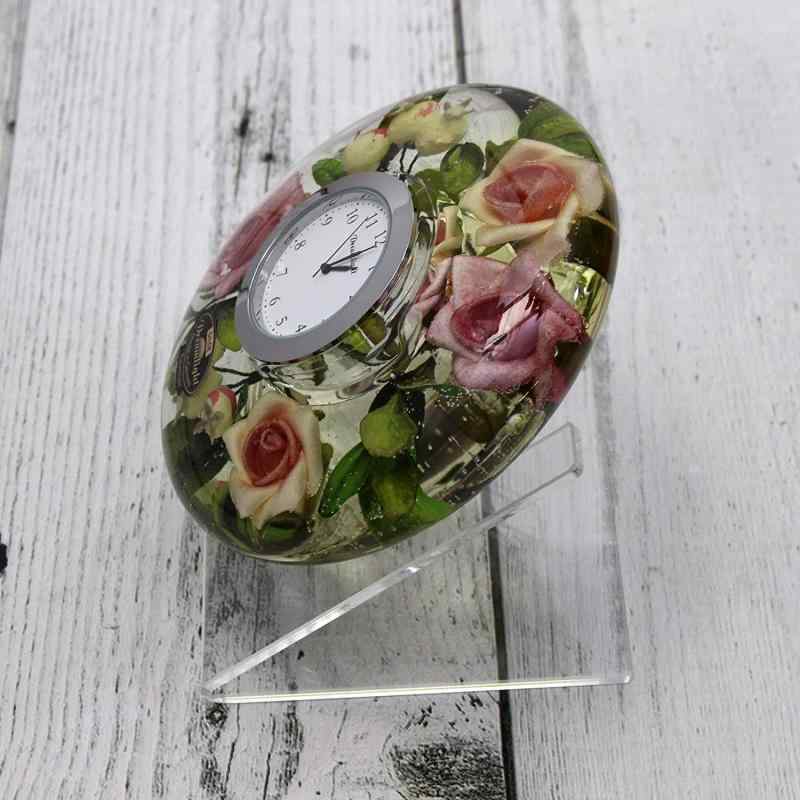 ひとつひとつをハンドメイドで仕上げた ナチュラルテイスト 置き時計 直径11×高さ4cm アナベル アンティークな色彩でクラシックなインテリアにもマッチ みずみずしいデザイン ギフトとし [2]