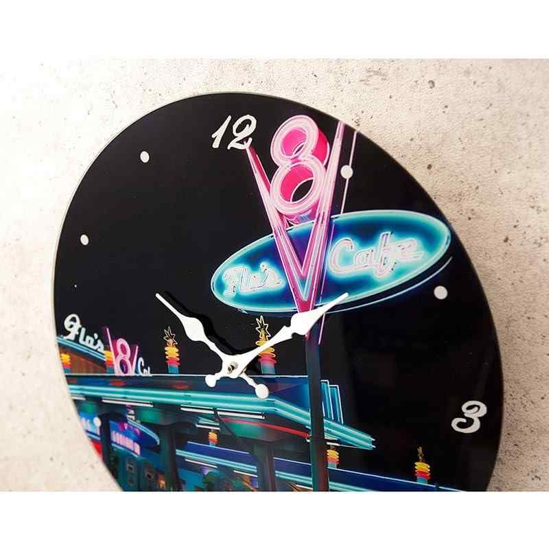 [秋月貿易 ]【掛時計】ガラスウォールクロック[Flo's Cafe V8](Φ38) Flo's Cafe V8 Φ38 x D3 cm OS-2406 [3]