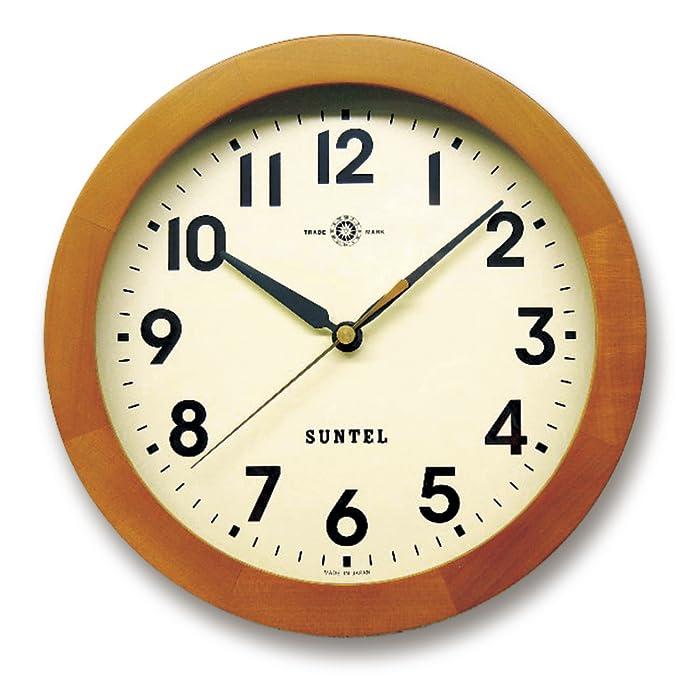 さんてる 日本製 天然木スタンダード電波掛け時計（アラビア文字）ブラウン DQL726A-BR(3)