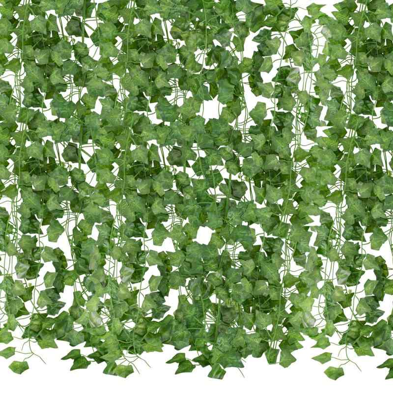 Bacucine フェイクグリーン ツタ 人工観葉植物 アイビー 造花グリーン 壁掛け 36本セット 2.1m 吊り下げ 壁掛け 吊るし 垂れる 観葉植物 藤 インテリア ガーデン リアル DIY飾り 枯れない トイレ
