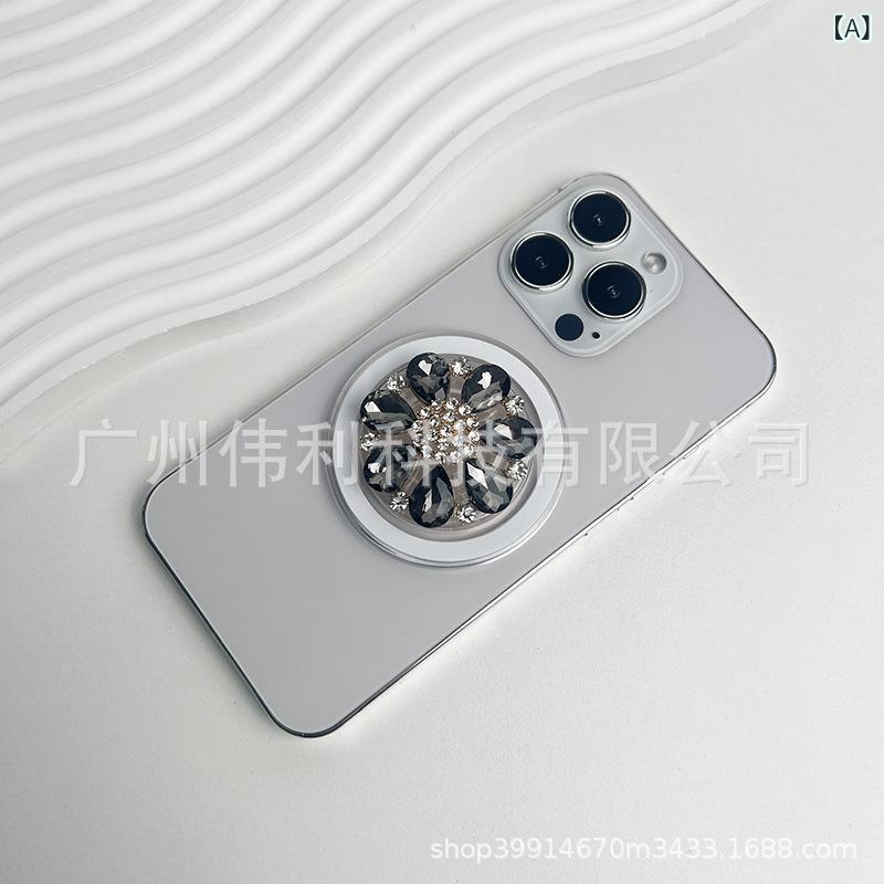 樂天商城 - ダイヤモンド 宝石 花 マグネット 携帯 電話 スタンド デスク トップ 伸縮 可能 スタンド 高級 感 合金 磁気 携帯 電話 スタンド