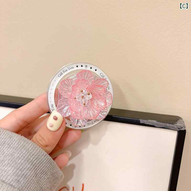 韓国 ins 携帯 電話 エアバッグスタンドマグネット 式 伸縮 可能 立体 花 高級 感 女性 スタンドデスクトップドラマ