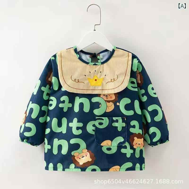 樂天商城 - ベビー カバー 秋冬 長袖反 着 子供 防水 汚れ 保護 服 ベビー 飯 兜 エプロン 新型 洋 気