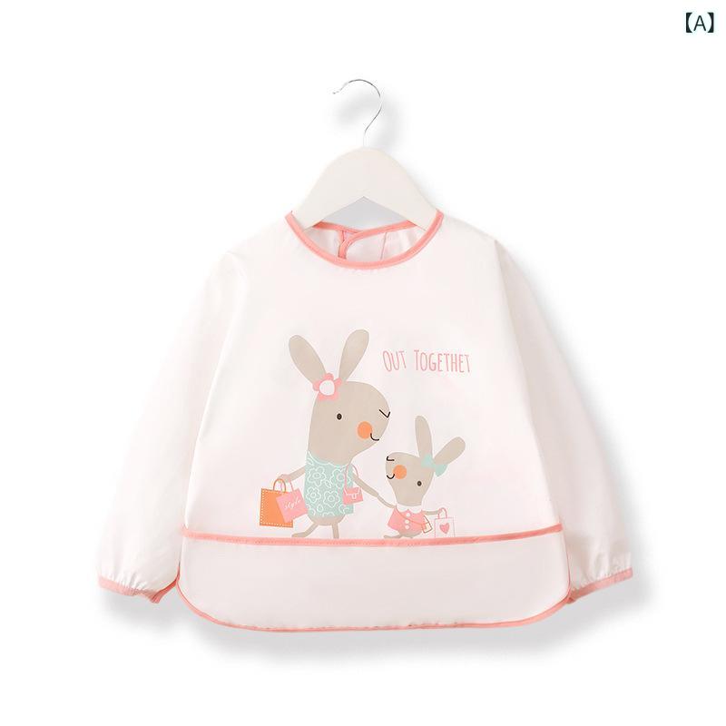 樂天商城 - 子供 用 カバーは超 ソフト 防水 長袖で、 赤ちゃんの 食事 服の エプロンを 着ます。