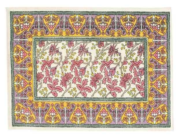 ランチマット スクリーンプリント イエローパープル