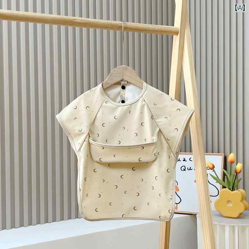 赤ちゃんの よだれかけ デンマークの 子供は 袖 なしの pu カバーを 着て 防水 します。