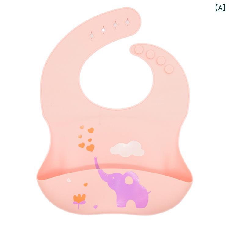 樂天商城 - 国境を 越えて 人気の 高い 幼児 用品、 シリコン 製 子供 用 よだれかけ、 防水で 洗い やすい シリコン 製 食事 用 エプロン、 卸売
