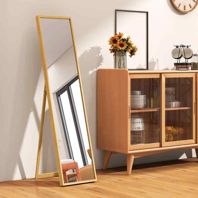 ミルオ君の鏡工房 全身鏡 大きい 姿見鏡 アルミフレーム おしゃれ 丸角 全身ミラー 飛散防止 壁掛け 立て掛け スタンドミラー すがた鏡 全身