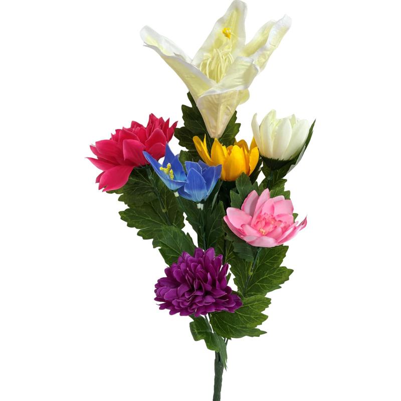 キューフラ(Q-FLA) 造花 アーティシャルフラワー 仏花ブッシュ ミックス