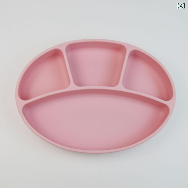 樂天商城 - 韓国 ins 子供 シリカゲル 分 格 吸盤 食器 赤ちゃん 食器 水 煮 消毒 可能 一体 式 補助 食器