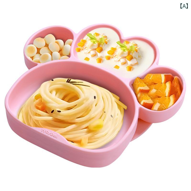 樂天商城 - 良い 伊 貝の 赤ちゃんの 食事の 皿の シリコンの 食事の 皿の 補助 食品の セットの 子供の 食器は 吸盤を 持って 食事 します。