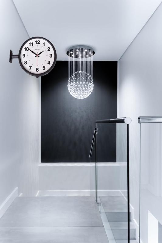 両面掛け時計 manbo 両面掛時計－文字盤直径27CM 2kg ダブルフェイス ウォール クロック ブラック 非電波