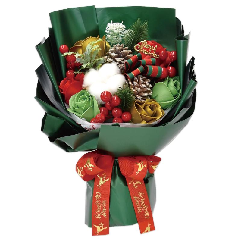 ポピー名古屋 ソープフラワー シャボンフラワー 造花 ギフト プレゼント ブーケ バラ 花束 約35cm ギフトバッグ付き