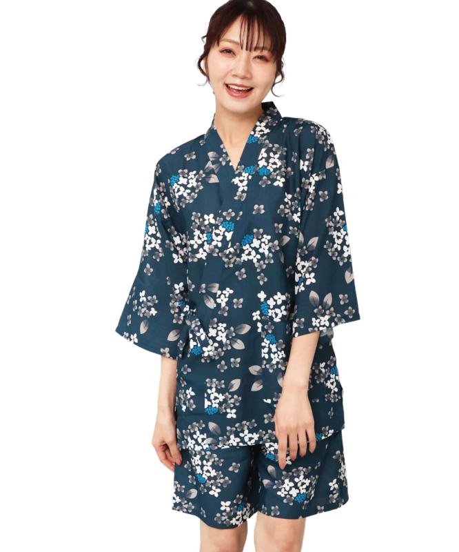 [ON NISHIKI] レディース 甚平 吸水速乾 涼しい お祭り 花火大会 盆踊り ルームウェア 前開き 爽やか S/M/L