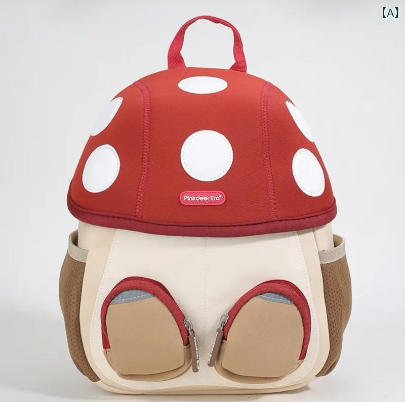 New Large Kids Mushroom School Bag for 3-6 Year Old Babies - Anti-Loss Backpack for Boys and Girls - Trendy Travel Bag