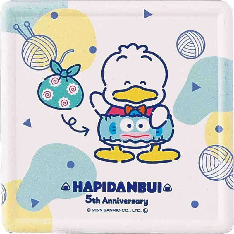 サンリオキャラクターズ (SANRIO)「 はぴだんぶい 5th anniversary 」 吸水 コースター 約9×9×1cm あひるのペックル 雑貨 グッズ 食器 日本製 白 SAN175-346