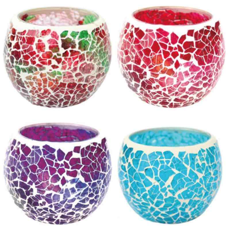 ABINECS キャンドルホルダー キャンドルスタンド ステンドグラス モザイクガラス