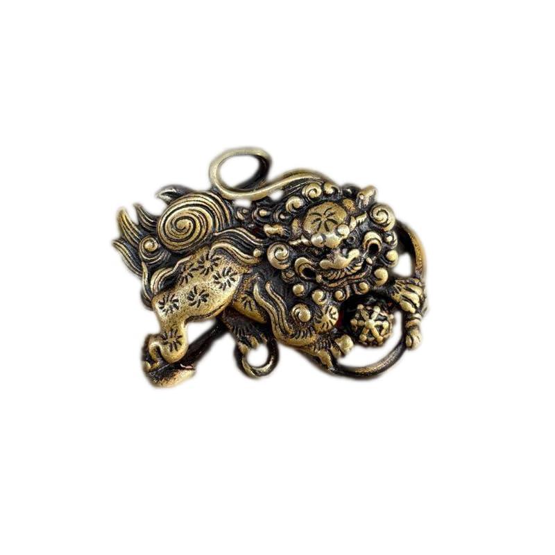 [猫神山] 真鍮 アンティーク チベット 雪山獅子 (せつざんしし) 置物 インテリア ビンテージ レトロ