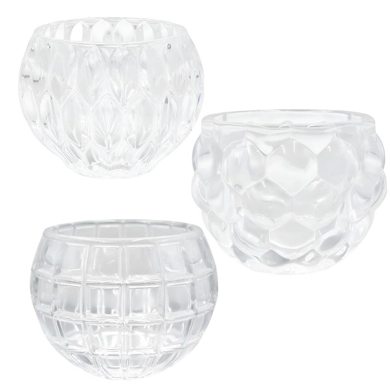 ZERONOWA 燭台 キャンドルホルダー 3種セット ガラス製 キャンドルスタンド インテリア