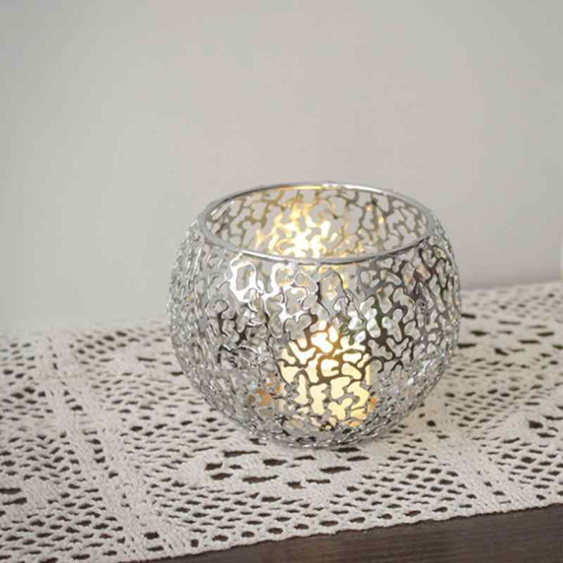 キャンドルホルダー キャンドルスタンド ゴールド 金属製 蠟燭立て 漏れる光が美しい 雰囲気作り 部屋飾り 貯蔵容器 复古デザイン 北欧ティーライトホルダー おしゃれ クリスマス バレン(3)