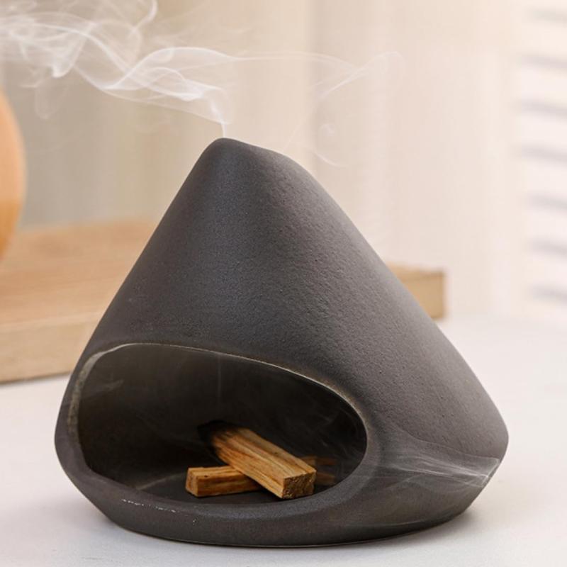 パロサントホルダー コーン型 香炉 セラミック モダン 耐熱 シンプル セージホルダー 香木 受け皿 お香..