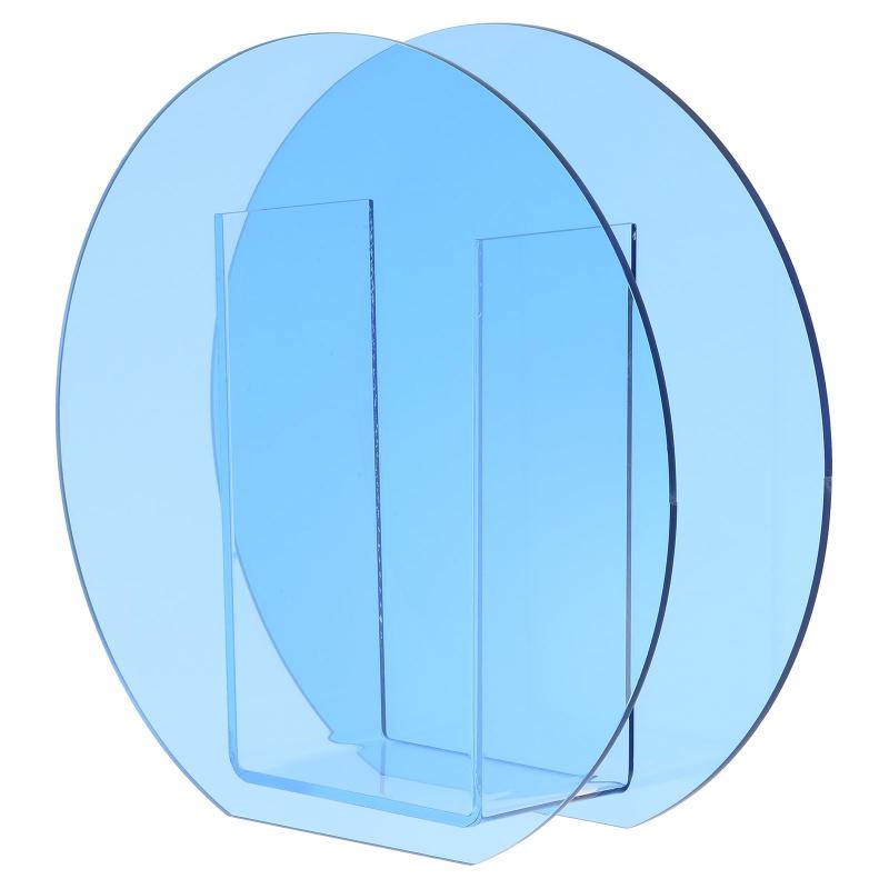 PATIKIL 7x2x7" アクリル製花瓶 透明なモダンなセンターピース装飾用花瓶 結婚式やパーティー ホームデコレーションに最適 ブルー