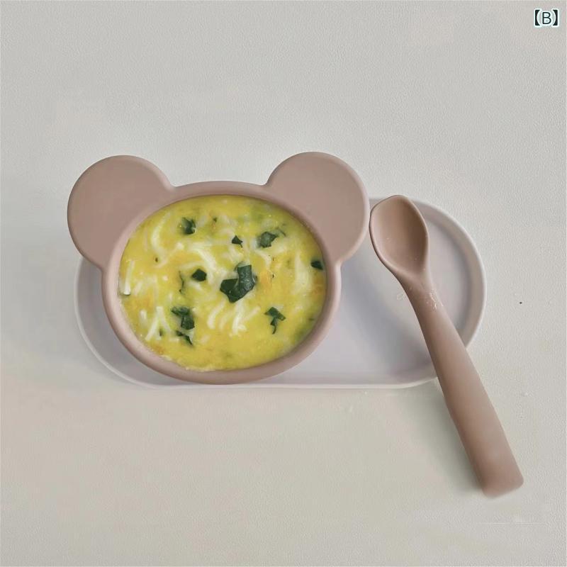 Ins 韓国 赤ちゃん ベビー 補助 食品 専用 ボウル スプーン 食器 マット セット シ...