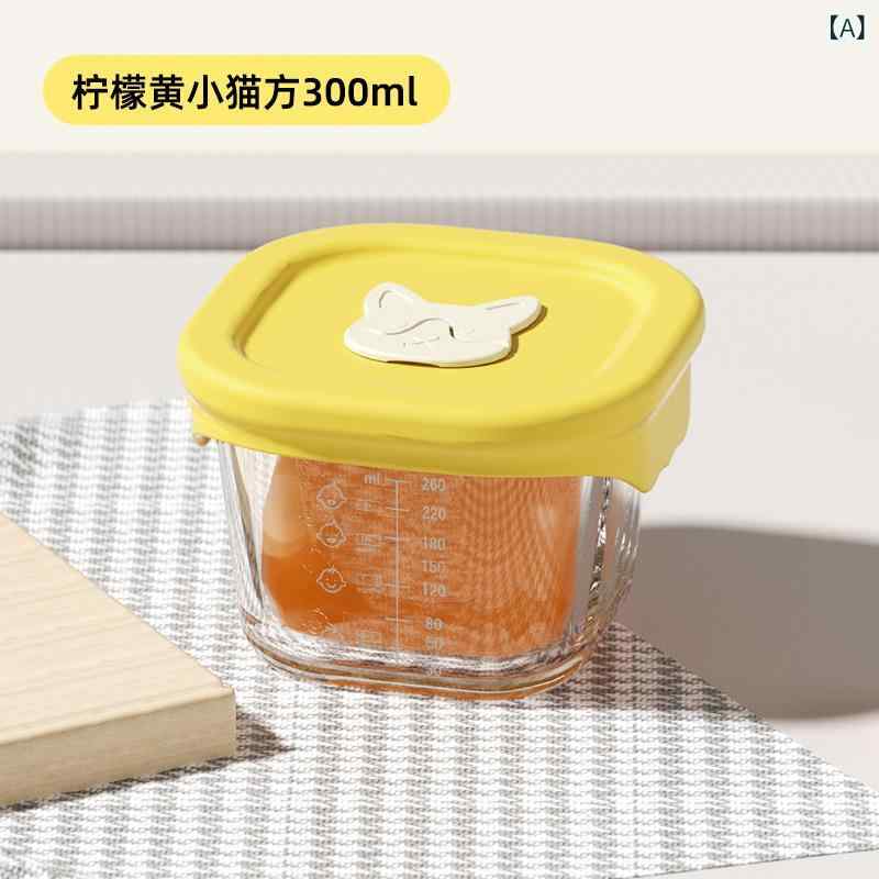 樂天商城 - 300 mlの 補助 食品 箱の大 容量の ガラスは 卵の 碗の 赤ちゃんの 専門の 補助 食品の 碗の 赤ちゃんの 貯蔵の 工具の セットを 煮 られます。