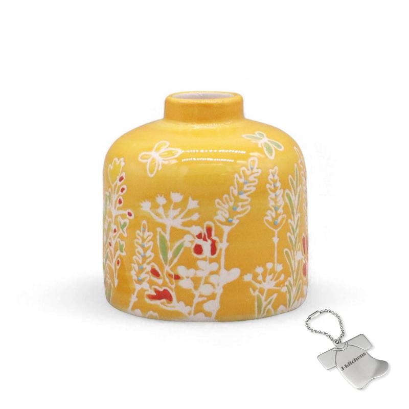 J-kitchens Select 置物 花瓶 陶器 フラワー 東欧風 フラワーベース L Φ8xH9.5cm 花 オリジナルタグ付 P-564648本体素材：セラミック製品サイズ：本体／約Φ8x9.5cm防水加工済一品一品が手作りの為、色...