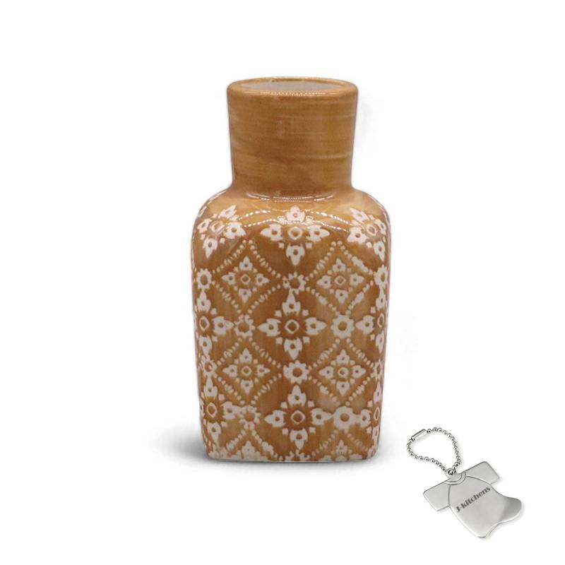 J-kitchens Select 置物 花瓶 陶器 一輪差し 小花 北欧風 フラワーベース C 5.5x5.5xH10cm ブラウン オリジナルタグ付 P-564679本体素材：セラミック製品サイズ：約5.5x5.5x10cm防水加工済一...