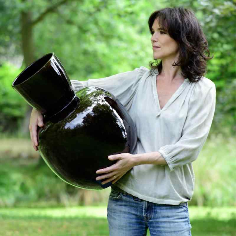 SERAX 陶器 フラワーベース オブジェ 高さ39cm Vase S Brown Black Pure B7622051 おしゃれな花瓶