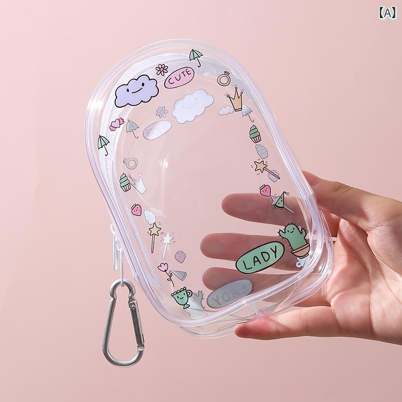 クロス ボーダー PVC プリント 子供 用 おもちゃ バッグ、 ブラインドボックスディスプレイ 収納 バッグ、 透明 ジッパー バッグ、 学生 用 ドール ペンダント 収納 バッグ
