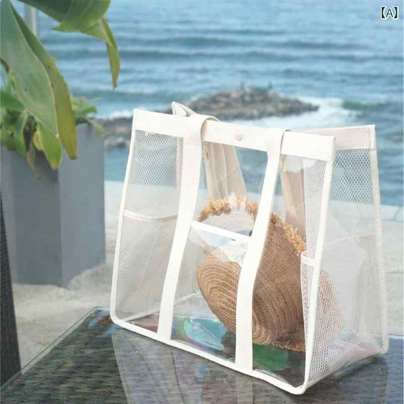 Wall Furniture - Ins 韩国 ビーチ バッグ 透明 pvc 防水 バッグ 旅行大 容量 マミーバッグ 水泳 バッグ おもちゃ 収 纳袋