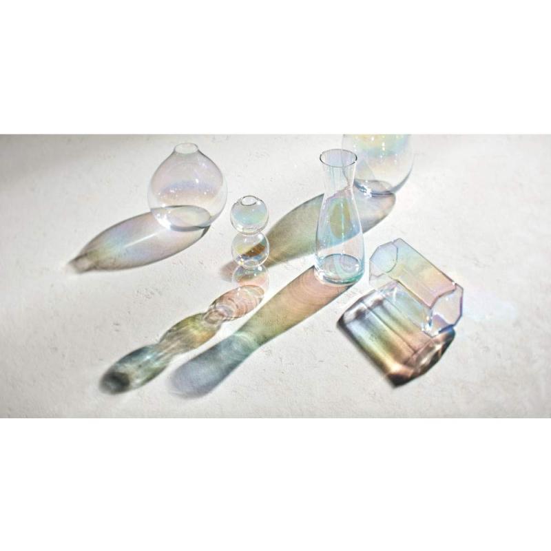 パセオ オーロラカラーのガラスベース クリア Φ14×25.5Hcm AR-02