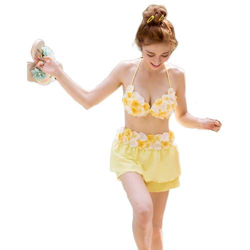 [RAVIR] 【ラヴィール】水着 レディース ビキニ 3点セット ビキニセット 女性用水着 シンプル フリル