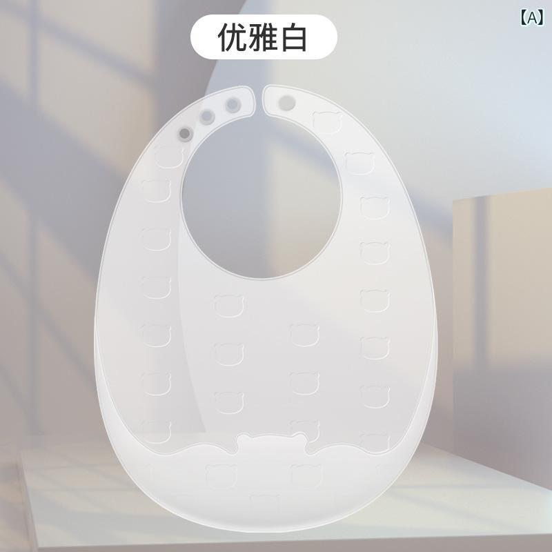 乐天商城 - 食品 級の シリカゲルの よだれかけの 赤ちゃんの ご飯の 袋の 子供の 食事の 防水のよ だれ タオルの ご飯の 袋の 柔らかい よだれかけの超 薄い 金