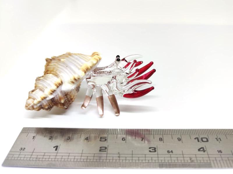 sansukjai 貝ヤドカリミニチュア置物ビーチ動物手吹きガラスアート天然グッズギフト飾る#7 [2]