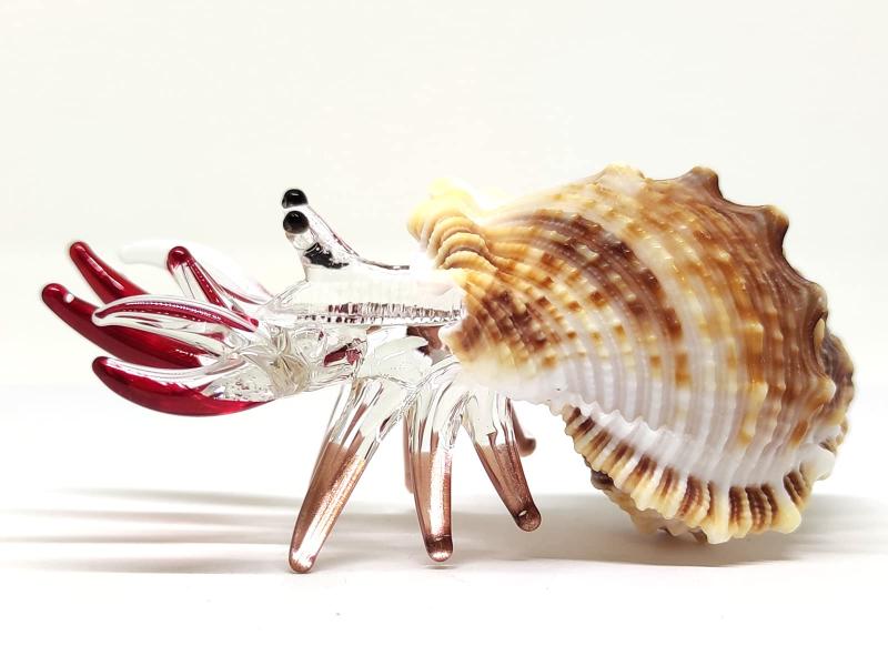 sansukjai 貝ヤドカリミニチュア置物ビーチ動物手吹きガラスアート天然グッズギフト飾る#7 [3]