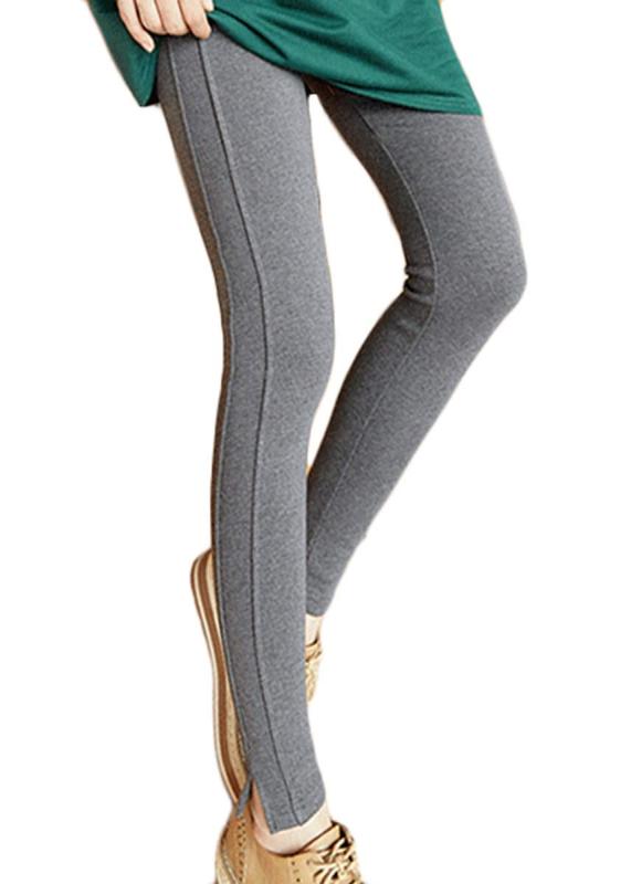 [アイカ] レギンス ライン スポーツ スパッツ タイツ トレンカ パンツ ストレッチ ハイウエスト ジャージ ルームウェア スリット 起毛 9分丈 コットン 無地 レディース