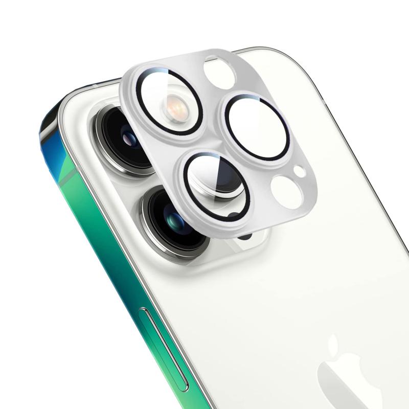 iPhone 14 Pro/iPhone 14 Pro Maxカメラフィルム アルミ合金製＋AR高透過率 一体製 強化ガラス