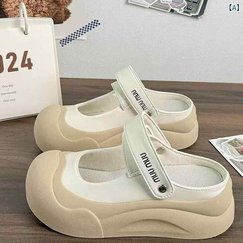 Other - 超 ソフト 厚い 底 包 頭 サンダル 女性 運動 風 メアリー ジェーン 2025 新型 外出 スリッパは ソフト 底 洞 靴を 履いて いる