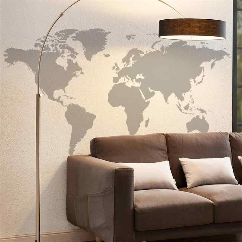 Hikosiya ウォールステッカー 世界地図 シンプル グレー 剥がせるシール 大きいサイズ インテリア 幼稚園 保育園 子供部屋 おしゃれ ステッカー DIY ウォールペーパー PVC素材 生活防水 玄関 リ