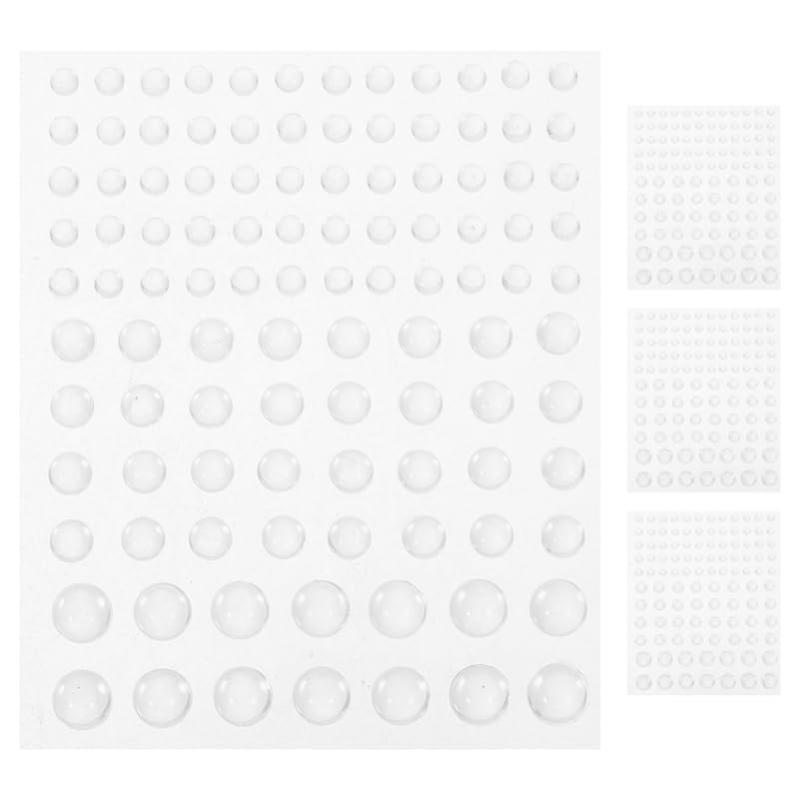 VILLCASE 4枚 水滴装飾ステッカー 透明な露滴のステッカー クラフト用スポイト 雨滴 液滴の装飾 カード..