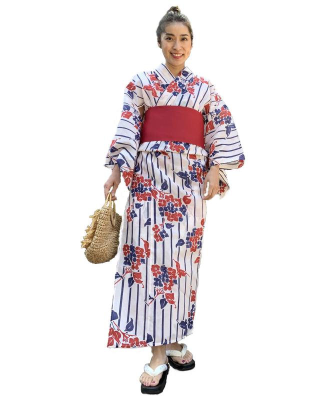 [神戸レタス] 浴衣+作り帯セット レディース ゆかた 花火 お祭り 帯 夏 花火大会 セット yukata [X379]