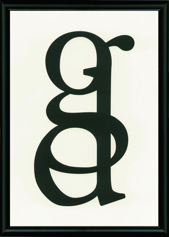 タイポグラフィー アートポスター typ002 A4サイズ、マーメイド紙、フレーム入り（ブラック）、壁掛け 立て掛け、紐付き Designed by Neue Holly