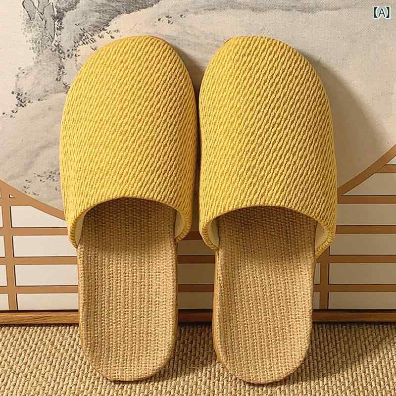 Rakuten - 布 芸 包 頭 亜麻 スリッパ 室内 家庭 用 カップル サンダル 女性 夏 厚い 底 綿 麻 スリッパ 夏 家庭 用