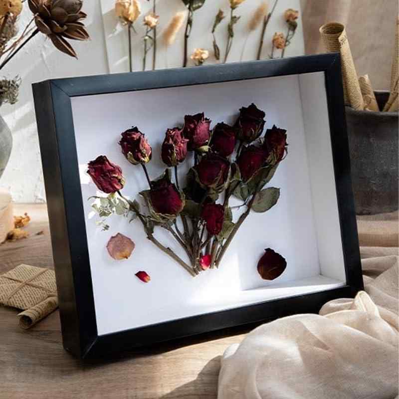 フォトフレーム 額縁 正方形 壁掛け 立体額 写真立て 自立式 ボックスフレーム ドライフラワー 標本箱 ..